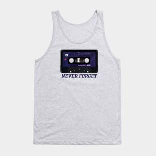 Cassette Audio Mix Tape Never Forget Nostalgic 1990s Tank Top